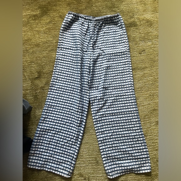 J. Crew Crinkled beach pant in gingham print - Picture 1 of 8